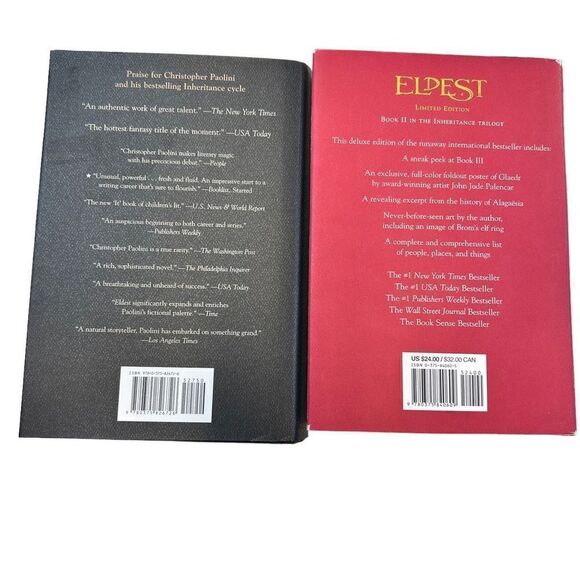 Christopher Paolini Eldest and Brisingr Lot of 2 Fiction Adventure Hardcover - Picture 3 of 9